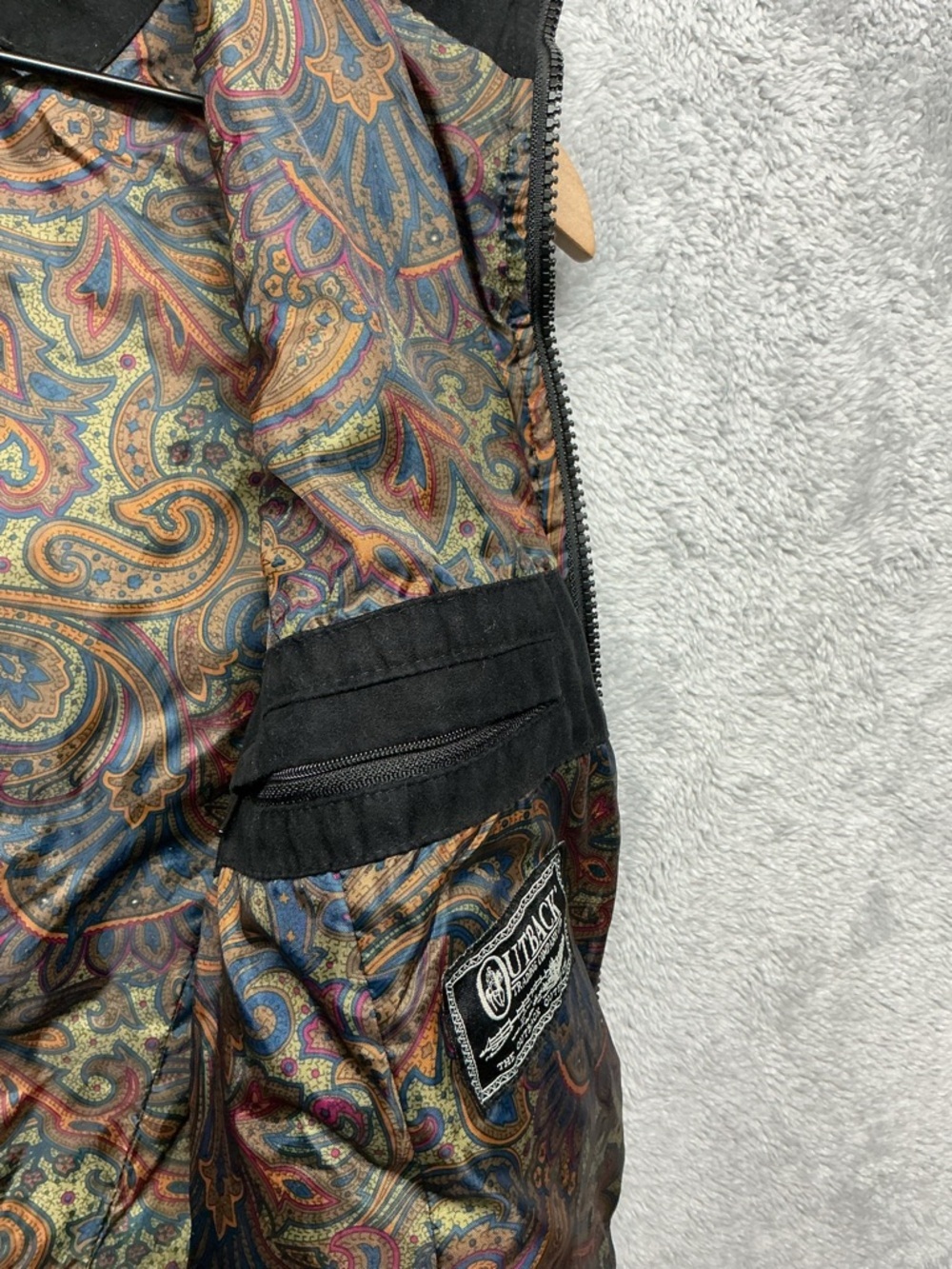 Outback Trading Co Quilted Black Vest Paisley Lined Full Zip Women’s M - Picture 8 of 13